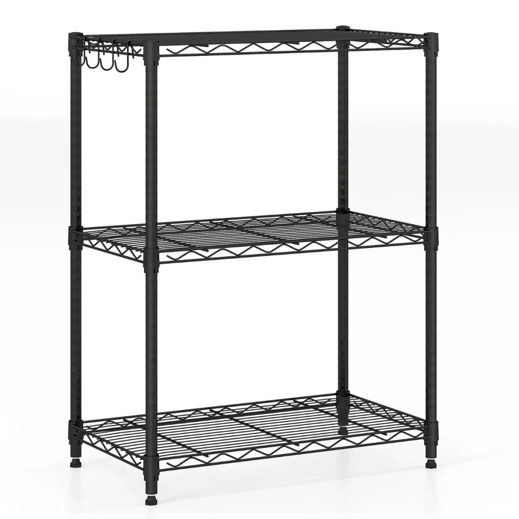 Ripiano regolabile in metallo 59 x 34 x 79 cm robusto montaggio senza attrezzi stile moderno metallo nero 20_0020837