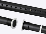 Gordino per grandi finestre da 70 a 409 cm - nastro in tessuto a righe bianche e nere - per cabine doccia e armadi - lunghezza del nastro 21-26 m senza perforazione.