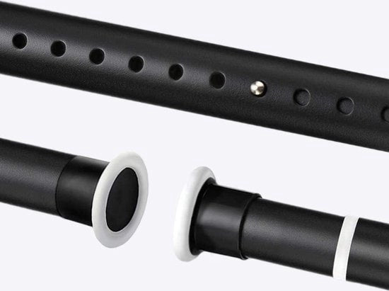 Gordino per grandi finestre da 70 a 409 cm - nastro in tessuto a righe bianche e nere - per cabine doccia e armadi - lunghezza del nastro 21-26 m senza perforazione.