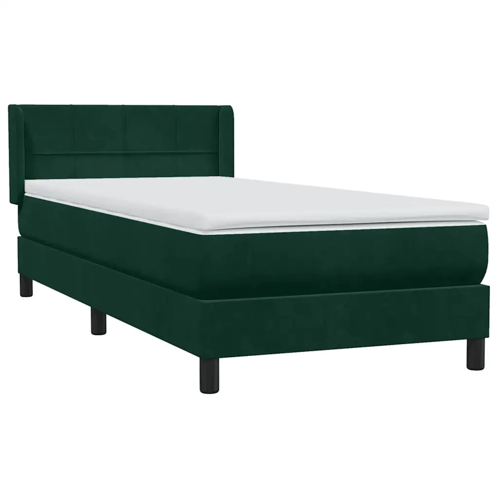Giroletto a Molle con Materasso Verde Scuro 80x220 cm Velluto 3318138