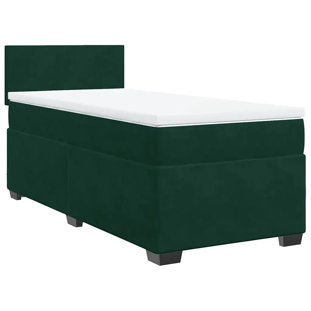 Giroletto a Molle con Materasso Verde Scuro 90x190 cm Velluto 3286183