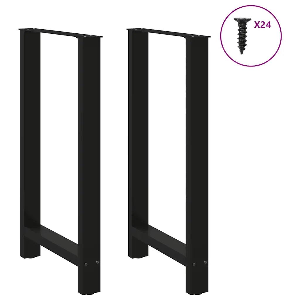 Gambe per tavolo da bar nere 2 pz 60x(100-101) cm in acciaio 4013344