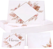 Carte da tavola 50 pezzi - Decorazione in carta - Tavola per matrimonio/festa di compleanno - Comunione/battesimo/confirmazione - Regali per gli ospiti - Dimensioni 8,5 x 5,5 cm - Carte per il posto