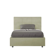 Letto una piazza e mezza senza rete imbottito 120x200 microfibra tè verde Mika