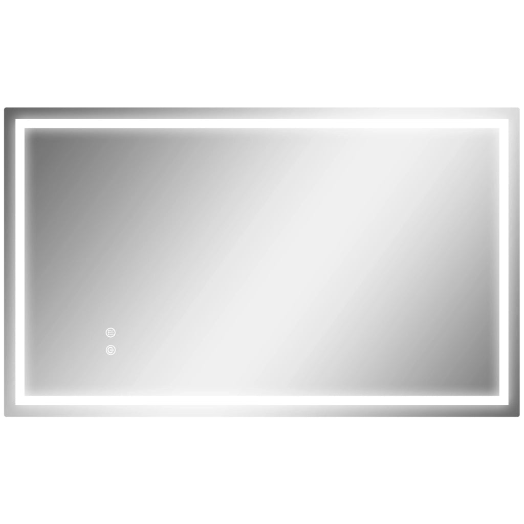 Specchio Bagno con Luci LED Regolabili a 3 Colori e Strato Antiurto ¨C Zephmum ¨C Vetro e Metallo 100x3x60 cm