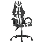 Sedia da Gaming | Sedia da e-sports Girevole Nero e Bianco in Similpelle