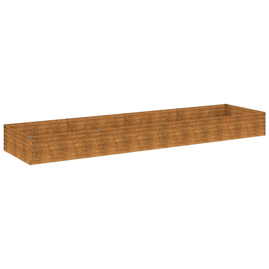 Fioriera rialzata per piante fiori patio giardino 387 x 100 x 36 cm acciaio corten marrone 02_0039444