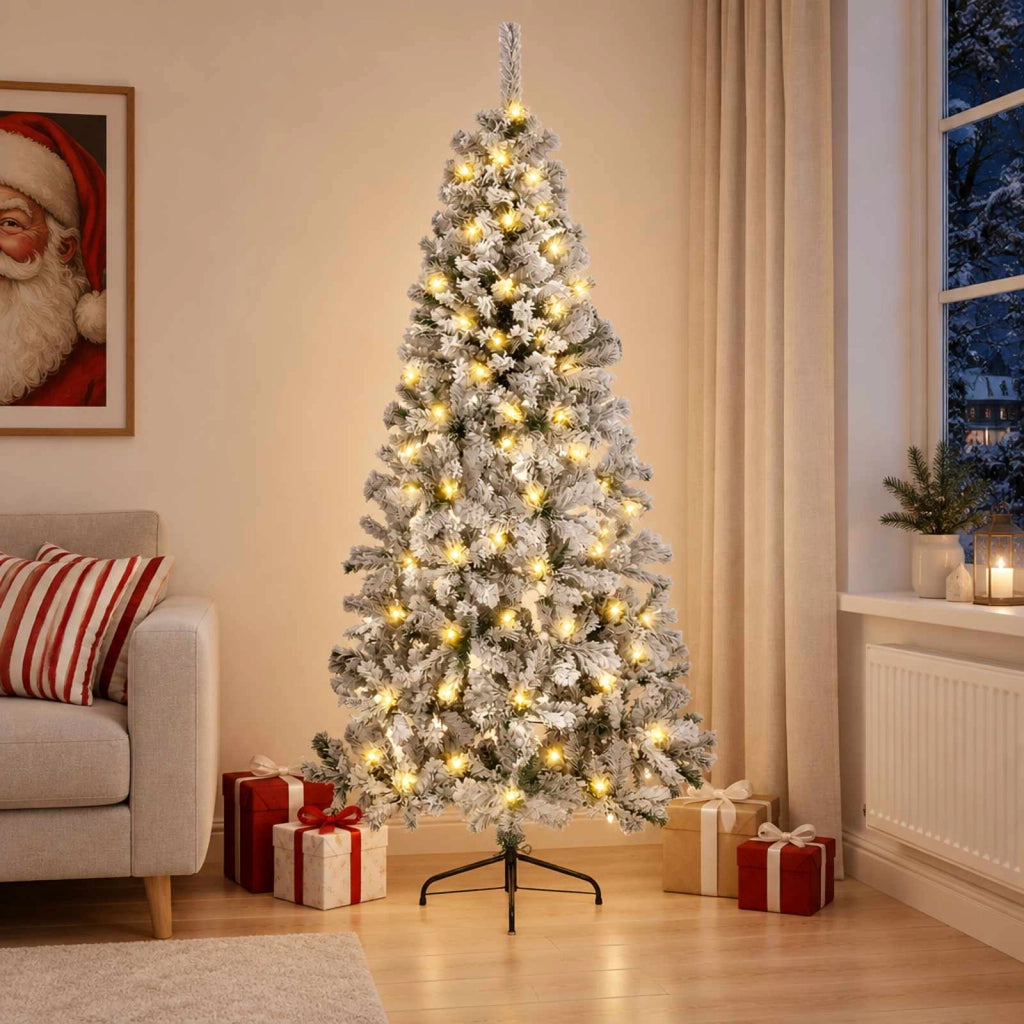 Albero di Natale Artificiale con Rami Pieghevoli 240 cm 300 LED 3460879