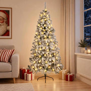 Albero di Natale Artificiale con Rami Pieghevoli 240 cm 300 LED 3460879