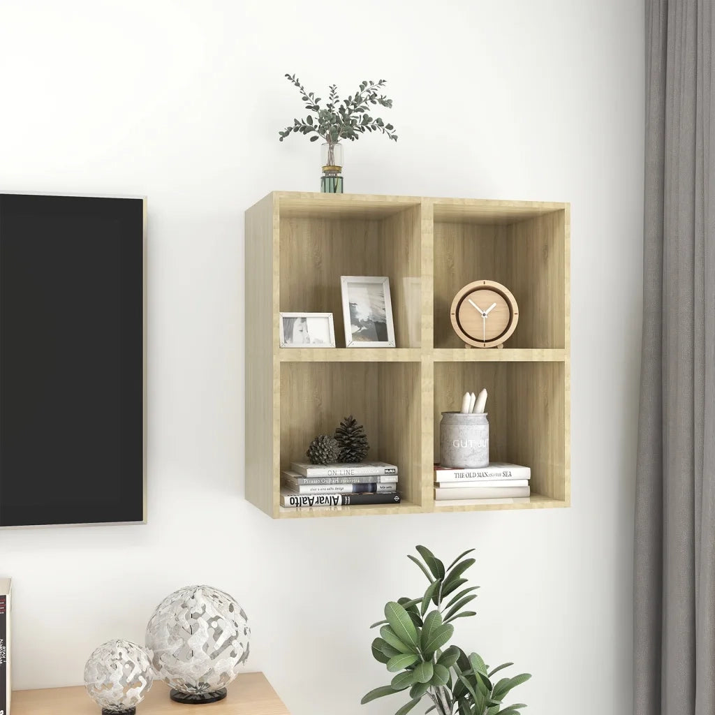 Mobili a Muro 4pz Rovere Sonoma 37x37x37 cm Legno Multistrato 805455