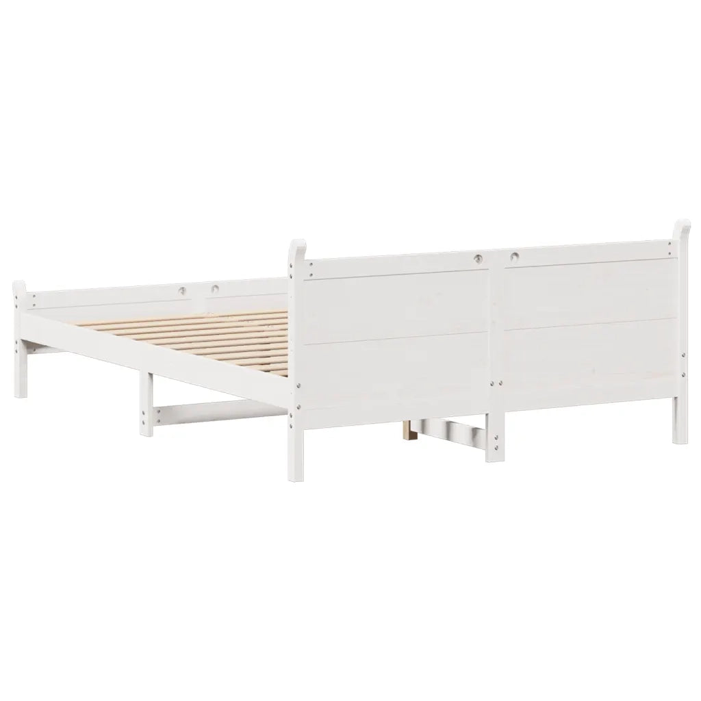 Letto senza Materasso Bianco 120x190 cm Legno Massello di Pino 855610