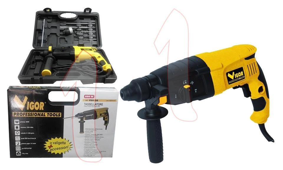 TRAPANO MARTELLO TASSELLATORE VBH-26 VIGOR 1 MANDRINO SDS PLUS IN DOTAZIONE