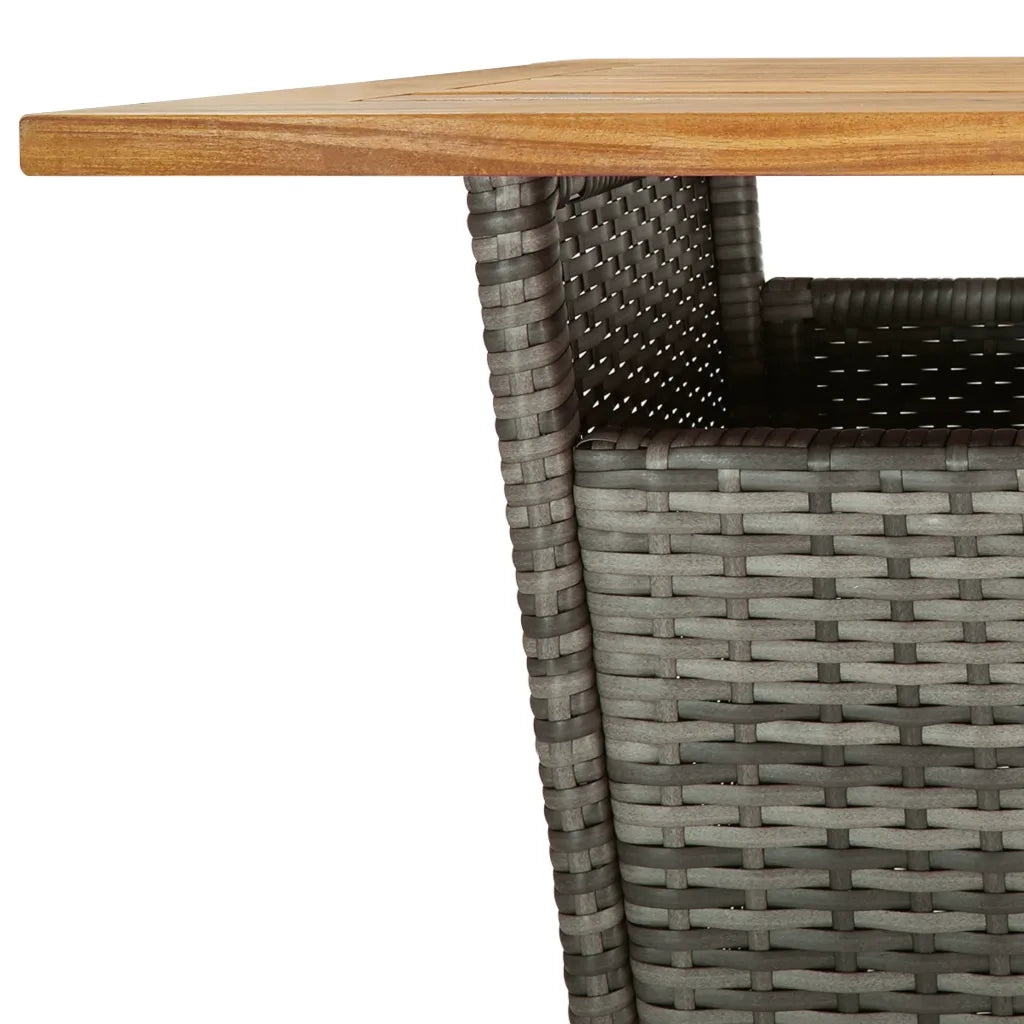 vidaXL Set Bar da Giardino 5 pz con Cuscini in Polyrattan Grigio