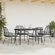 Set da Pranzo da Giardino con Cuscini 5 pz Polyrattan Vetro 3334452