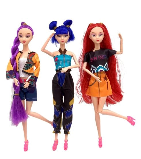 Set 3 Bambole Kpop Idols Stars Rumi Mira Zoey H 30 cm | Personaggi Anime Collezione Completa Fashion Dolls pe rbambne
