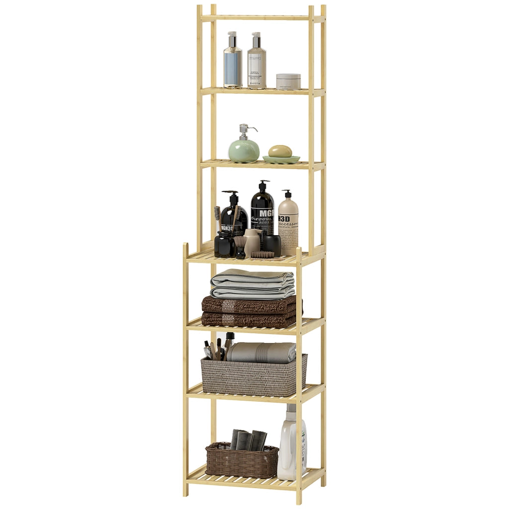 Mobile da Bagno a 7 Ripiani in Bamb¨´ ¨C Zephmum ¨C 44x33x180 cm