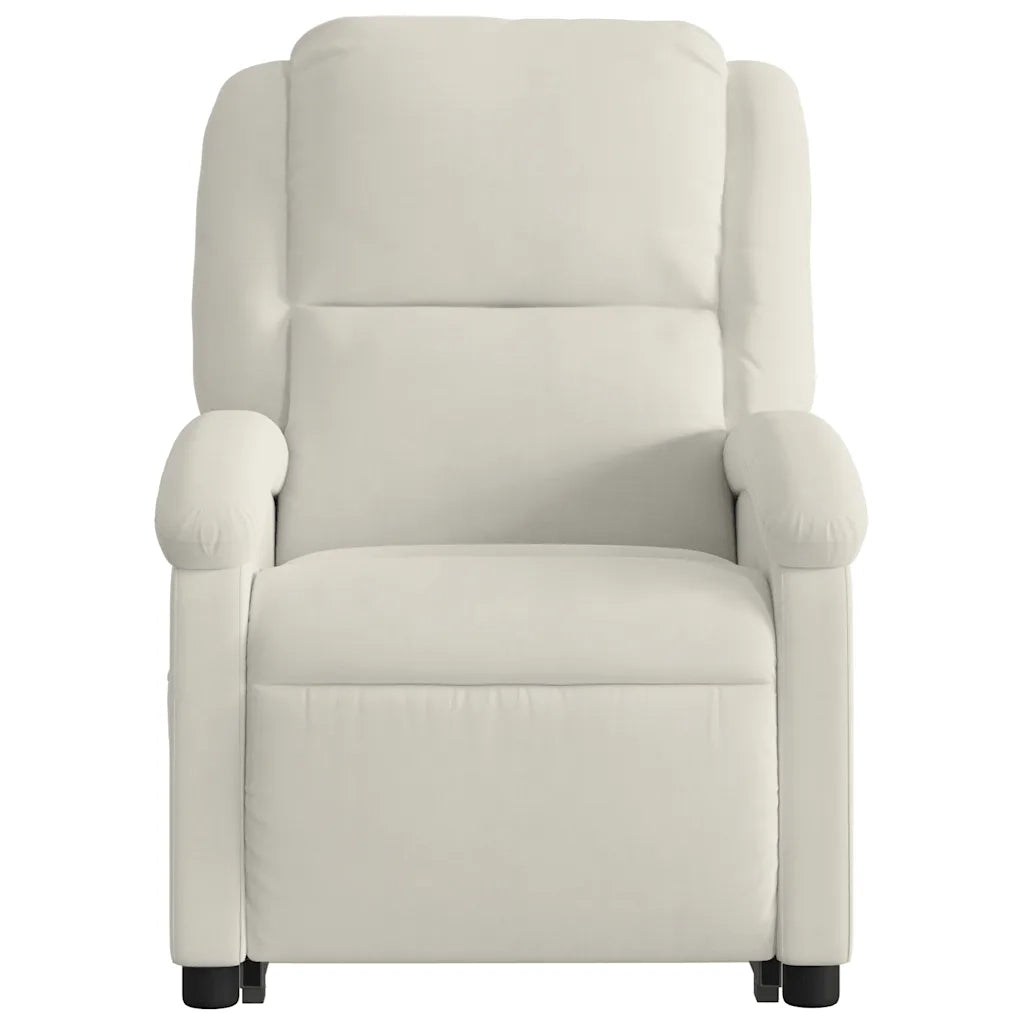 Poltrona Alzapersona Massaggiante Elettrica Crema Velluto 3204342