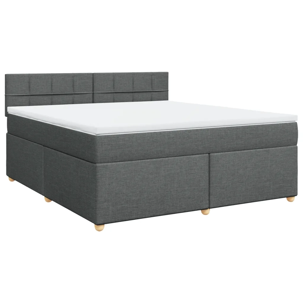 Giroletto a Molle con Materasso Grigio Scuro 180x200 cm Tessuto