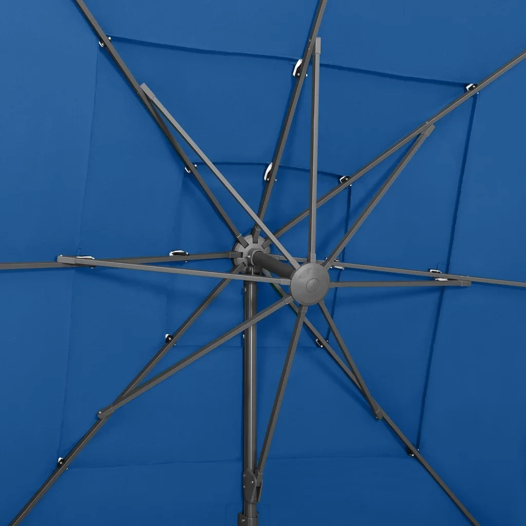 Ombrellone a Sbalzo 4 Livelli Palo in Alluminio 250x250 cm Blu 313827