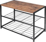 Raccoglitore di scarpe - robusto e pratico - legno vintage e metallo nero - design compattibile - risparmia spazio e stile - 63x30x43 cm