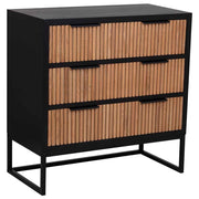 Cassettiera 3 cassetti legno e metallo 80x39,5x81h cm