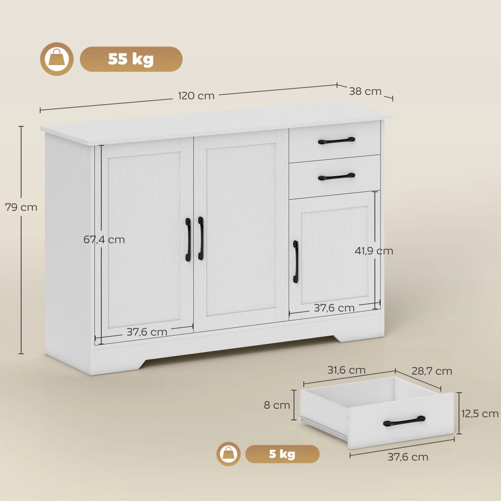 Armadio credenza ¨C Zephmum ¨C Bianco 120x38x79 cm