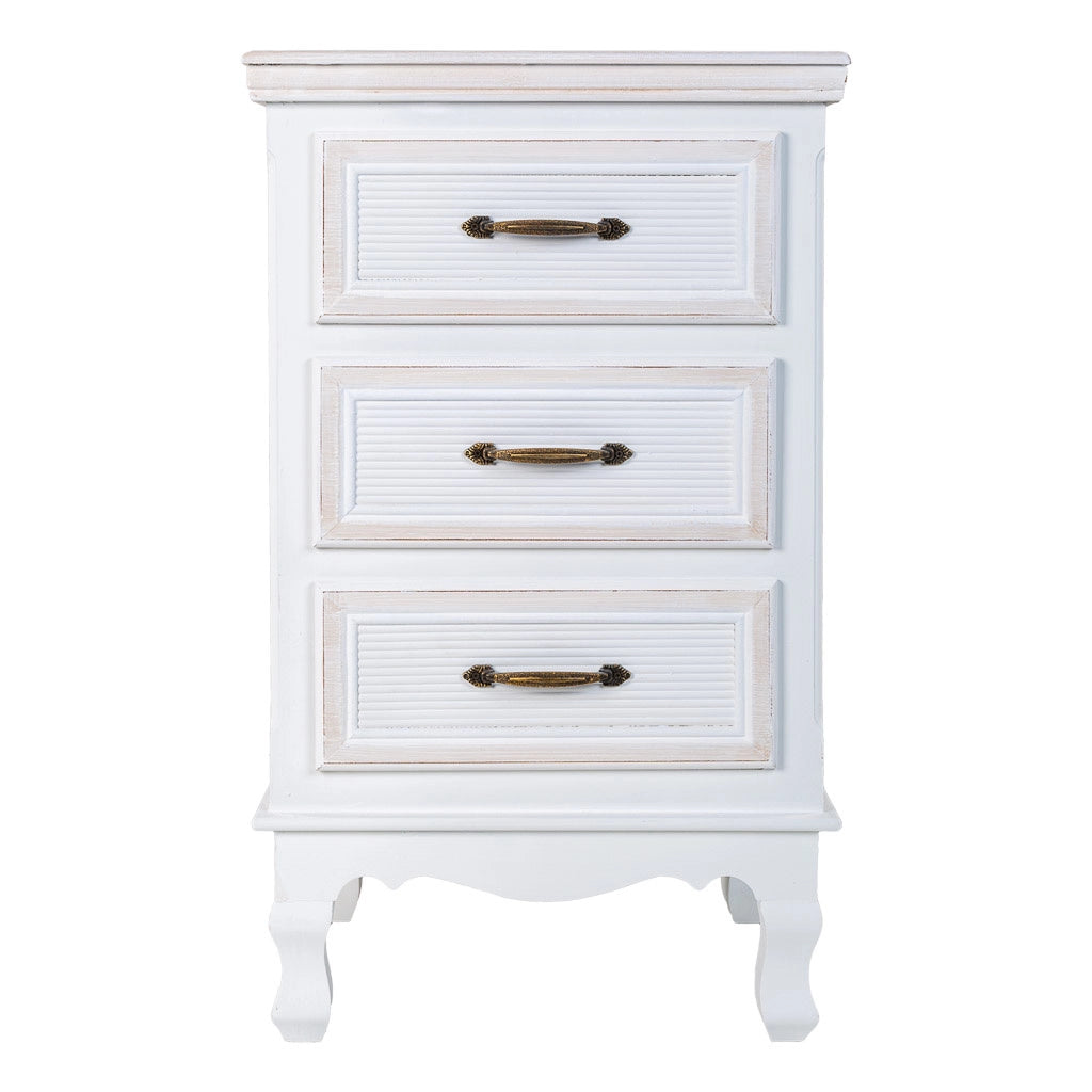 Comodino in legno bianco 40x29x42