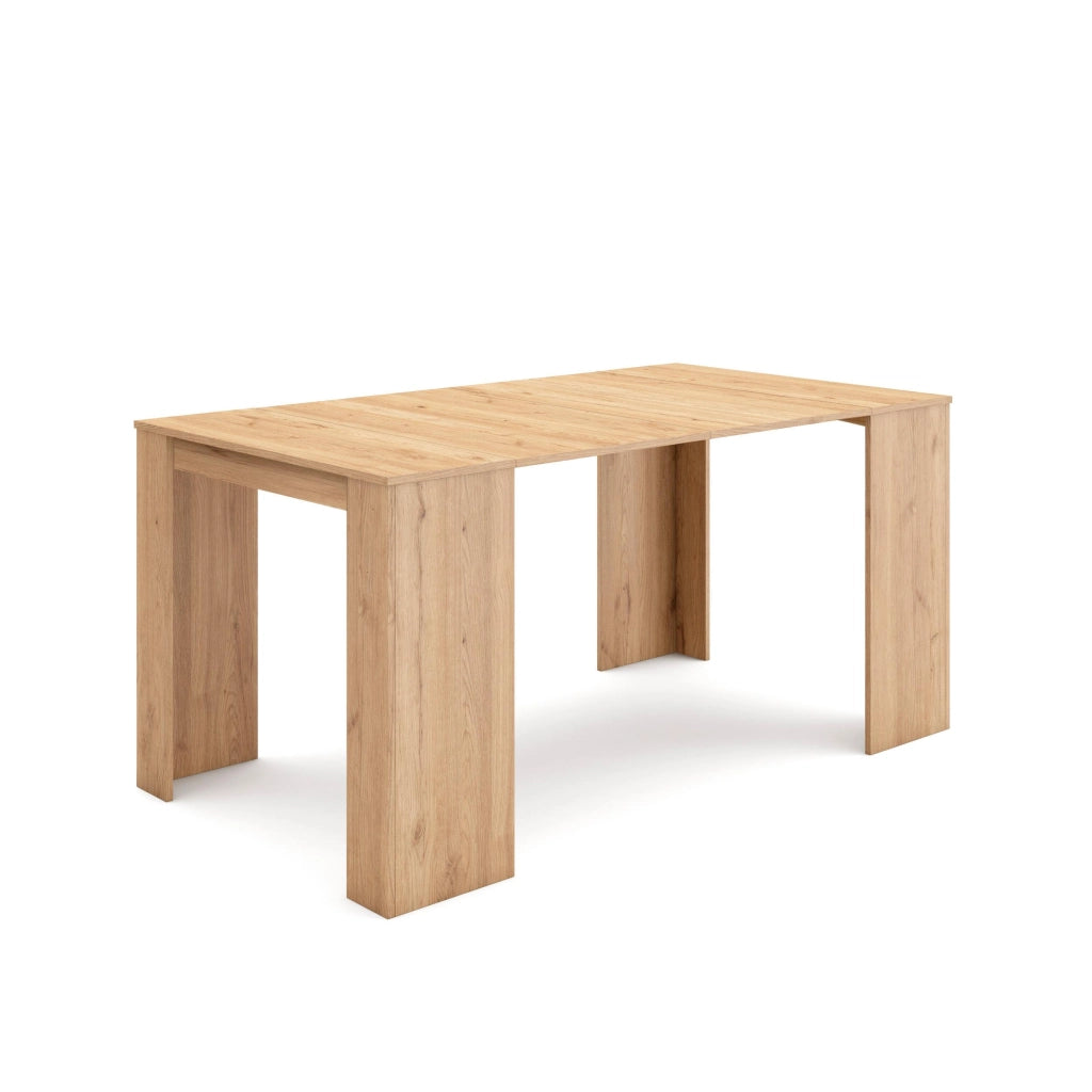 Consolle allungabile, 160x90x77cm, Per 8 persone, Tavolo da pranzo, colore Rovere RF2622