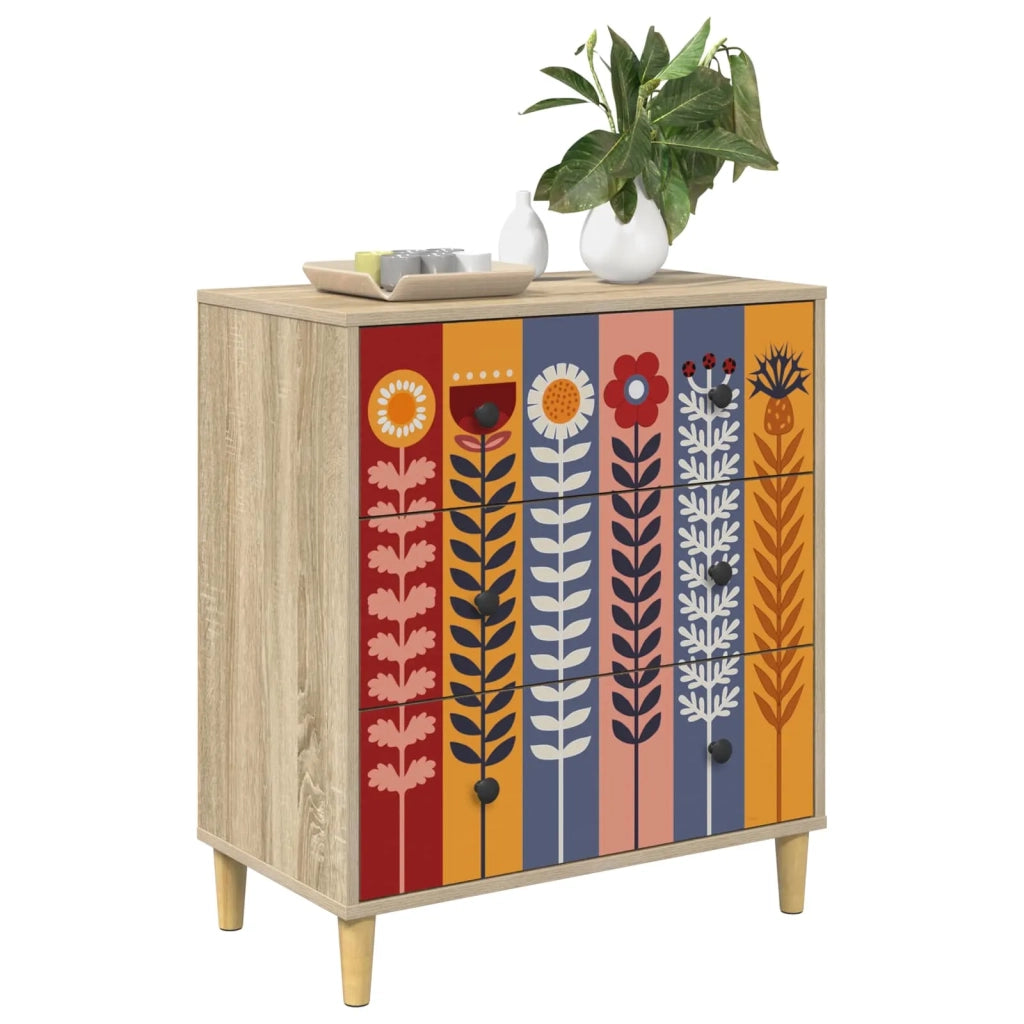 Cassettiera ESSEN Stampa di girasoli 66 x 36,5 x 75 cm Sonoma 8007362