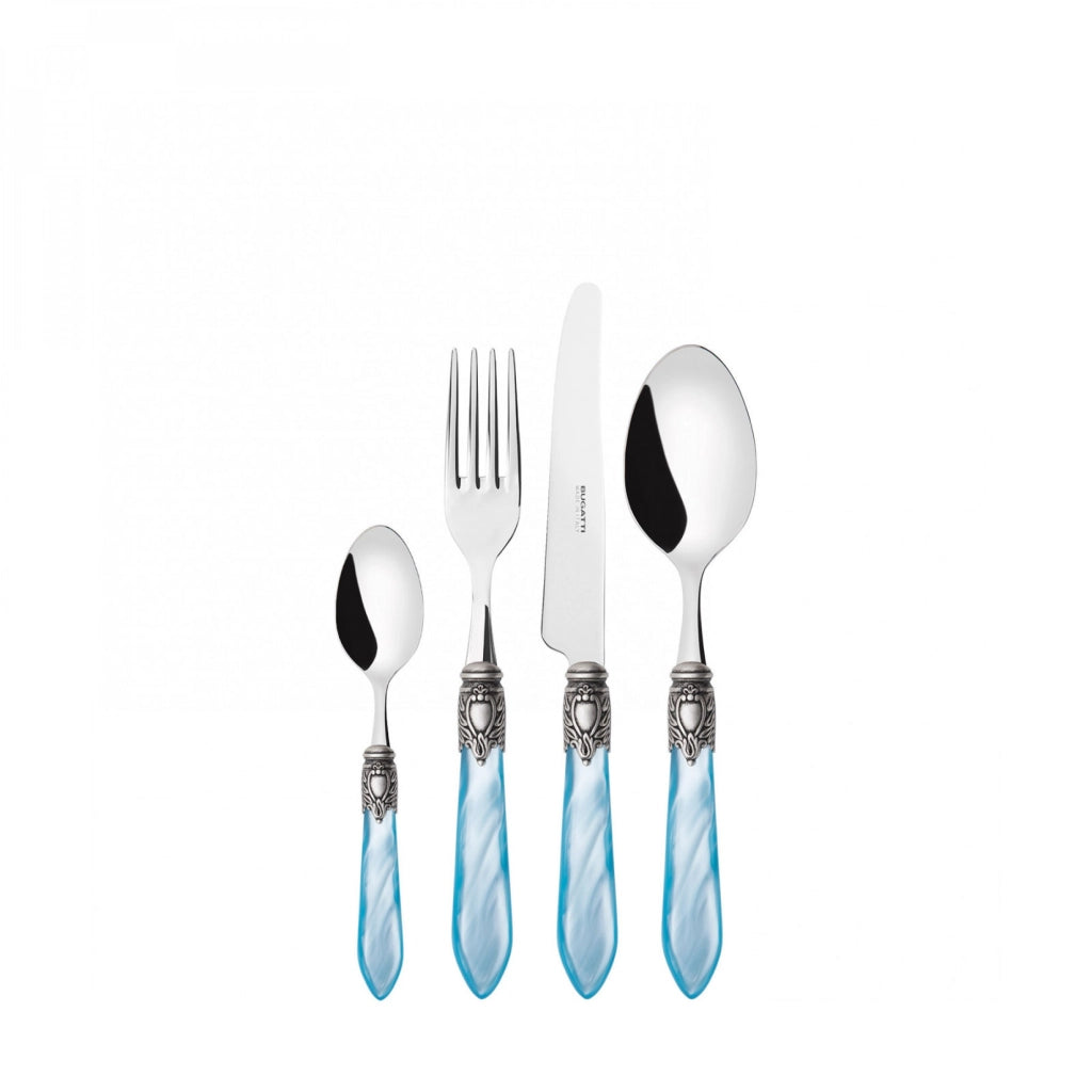 OXFORD Ghiera Argento Anticato, Posate Set 24 pz, Scatola