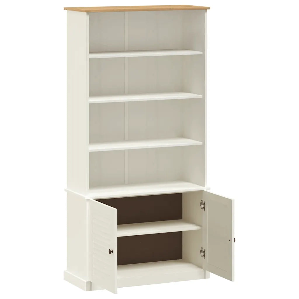 Libreria-Scaffale per Libri-Mobile di Stoccaggio VIGO 85x35x170 cm in Legno Massello di Pino Bianco