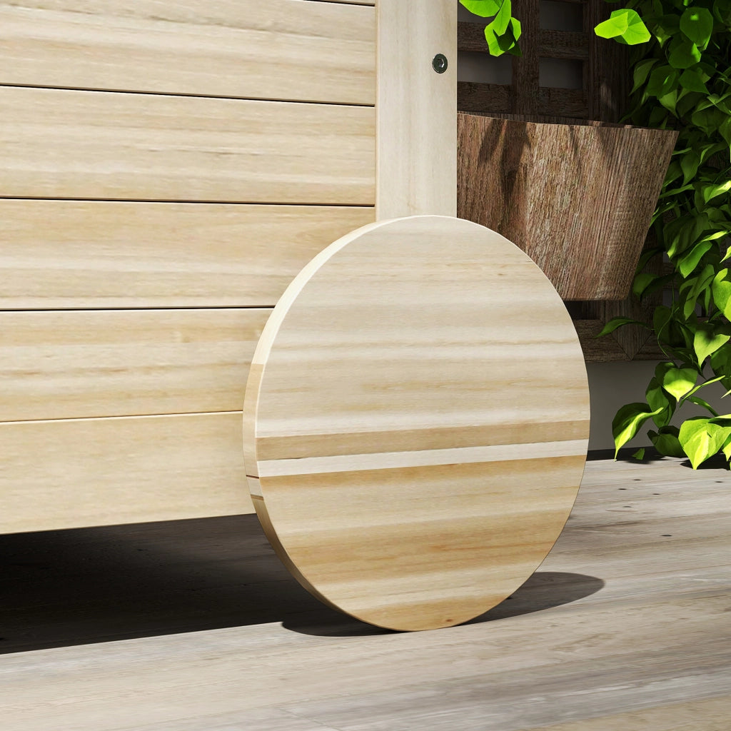 Baule Cassapanca da Esterno 110x50x50 cm a 2 Ruote con Telo Interno in Legno di Abete
