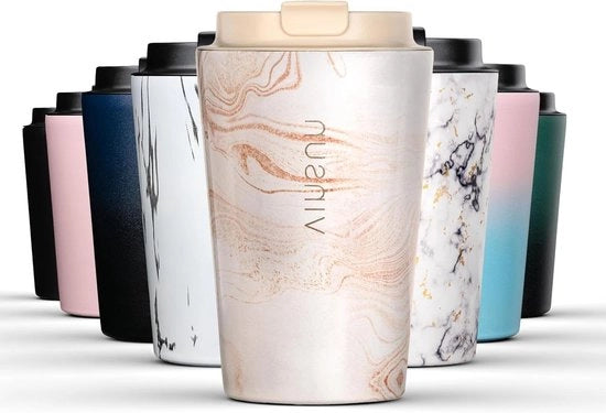 Tazza da Caffè da 350ml in Acciaio Inossidabile con Doppio Muro di Isolamento Termico con Coperchio