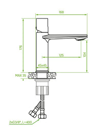 Rubinetto lavabo con piletta click-clack – oro champagne, design moderno