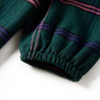 Abito da Bambina a Maniche Lunghe con Arricciature Verde Scuro 92 14414