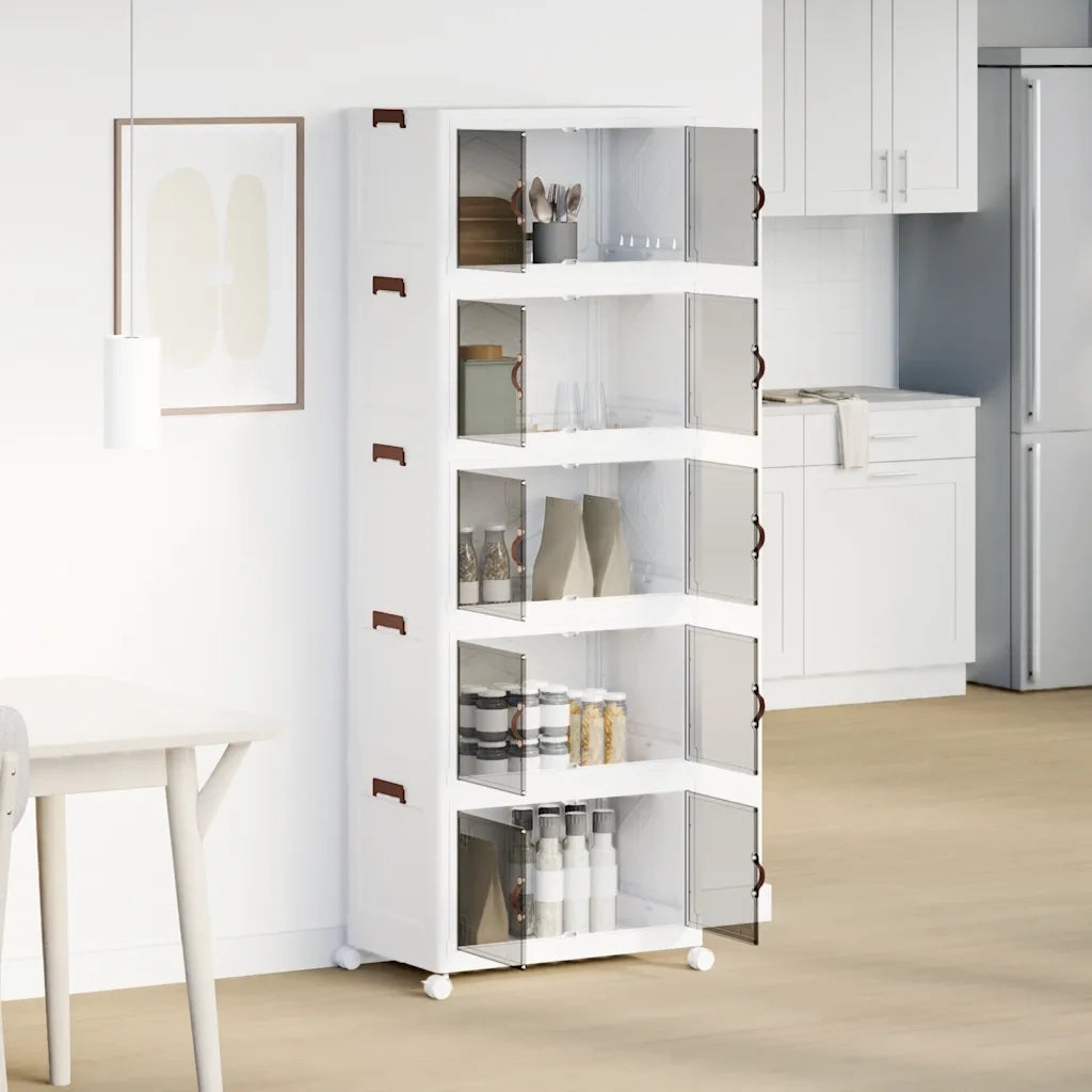 Scatola Portaoggetti con Ruote 5 Livelli 75 L 64x40x179 cm 4012374