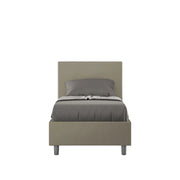 Letto imbottito Singolo 80x210 cm Adele - Similpelle,Cappuccino,Contenitore