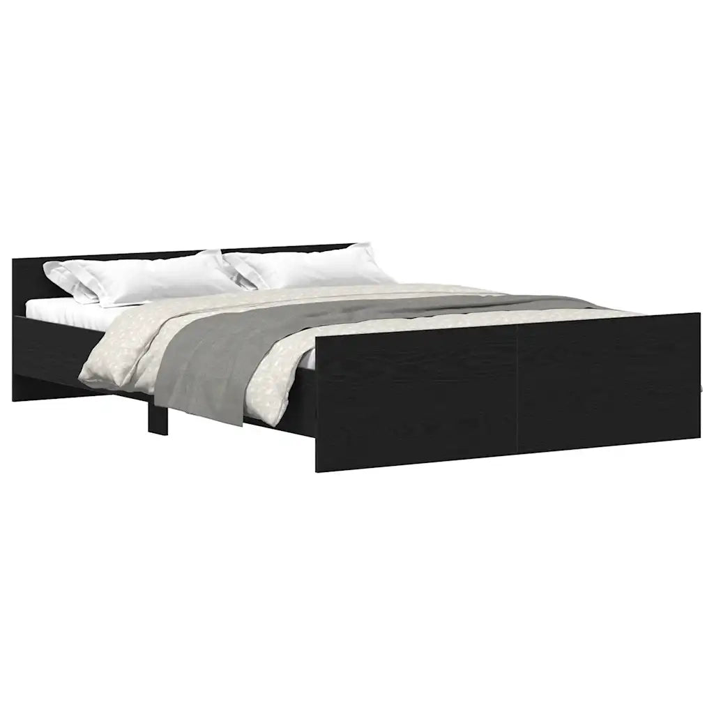 vidaXL Giroletto senza Materasso Rovere Nero 120x190 cm Truciolato