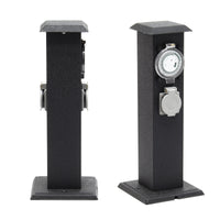 Colonna multipresa da giardino con 2 prese in metallo timer Palo presa multipla esterno