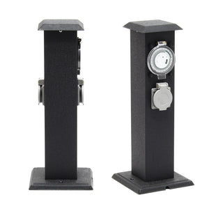 Colonna multipresa da giardino con 2 prese in metallo timer Palo presa multipla esterno