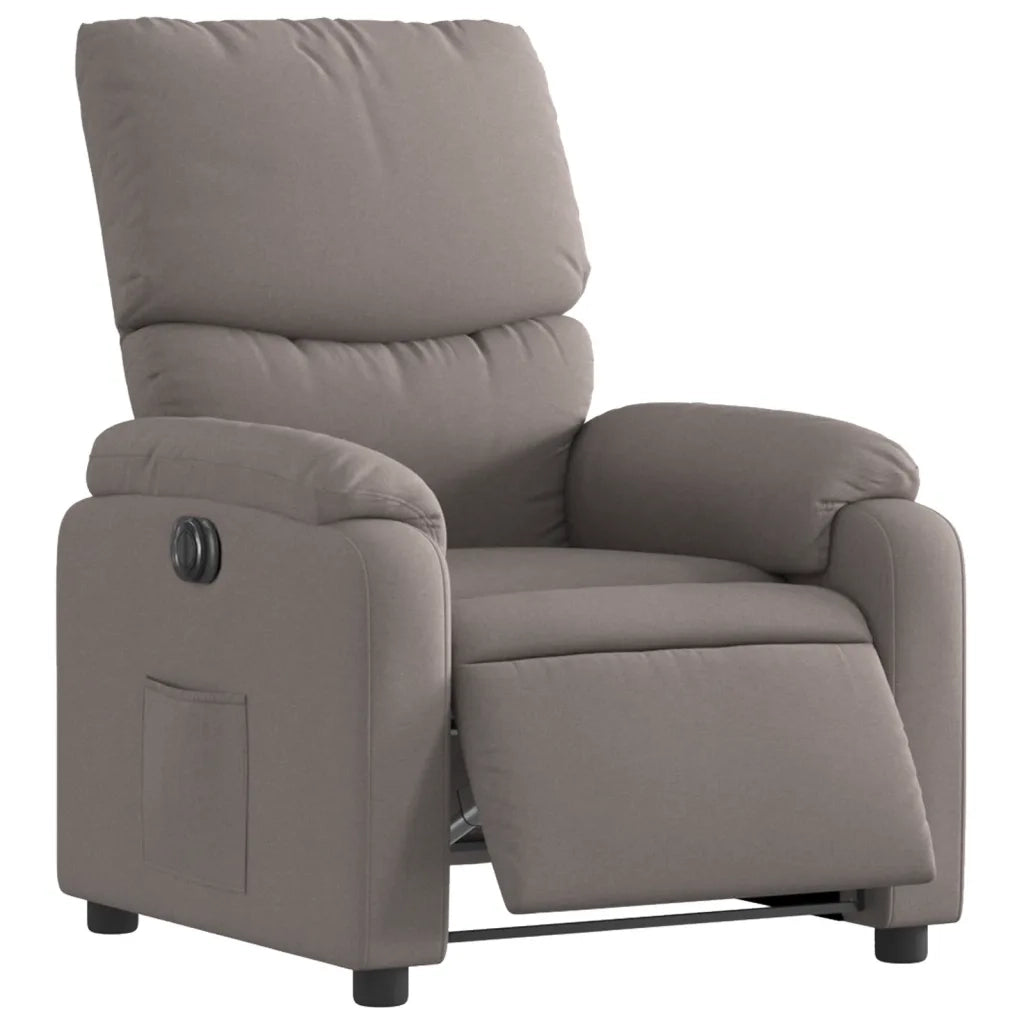 Poltrona | Sedia Relax Elettrica Reclinabile Tortora in Tessuto