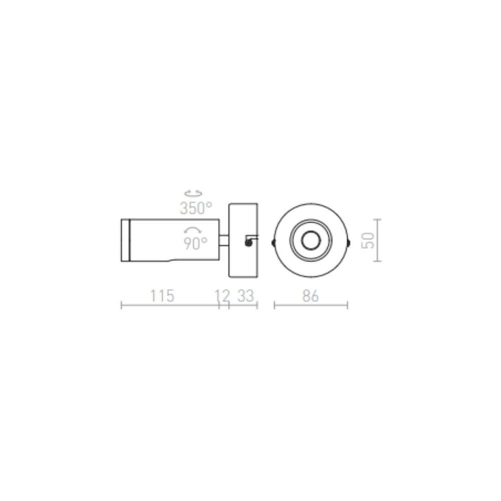 Faretto BOGARD I da parete  nichel opaco 230V LED 5W 40°  3000K