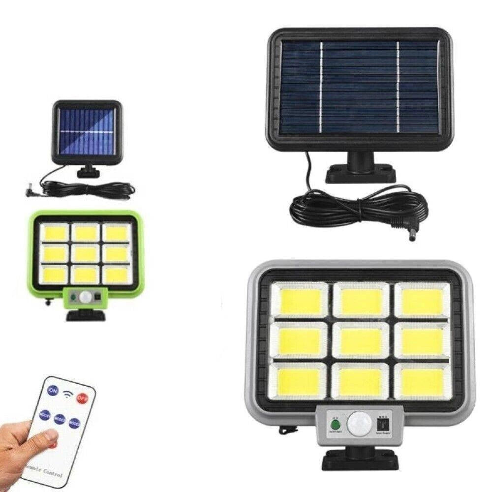 Trade Shop - Faro Solare Con Pannello Faretto Sensore Di Movimento 252 Led Cob Hs-8022 -