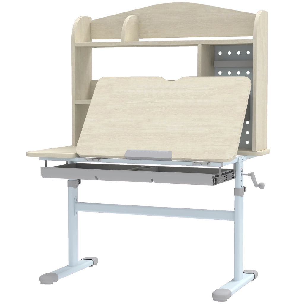 Scrivania per bambini regolabile in altezza con piano inclinabile ¨C zephmum ¨C 80x51x108.5-130.5 cm naturale