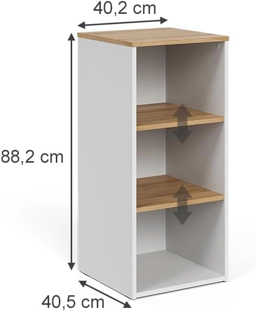mobiletto bagno Viktor, Bianco/Artisan, 40.2 x 88.2 cm, da montare a parete per spazio aggiuntivo nel bagno