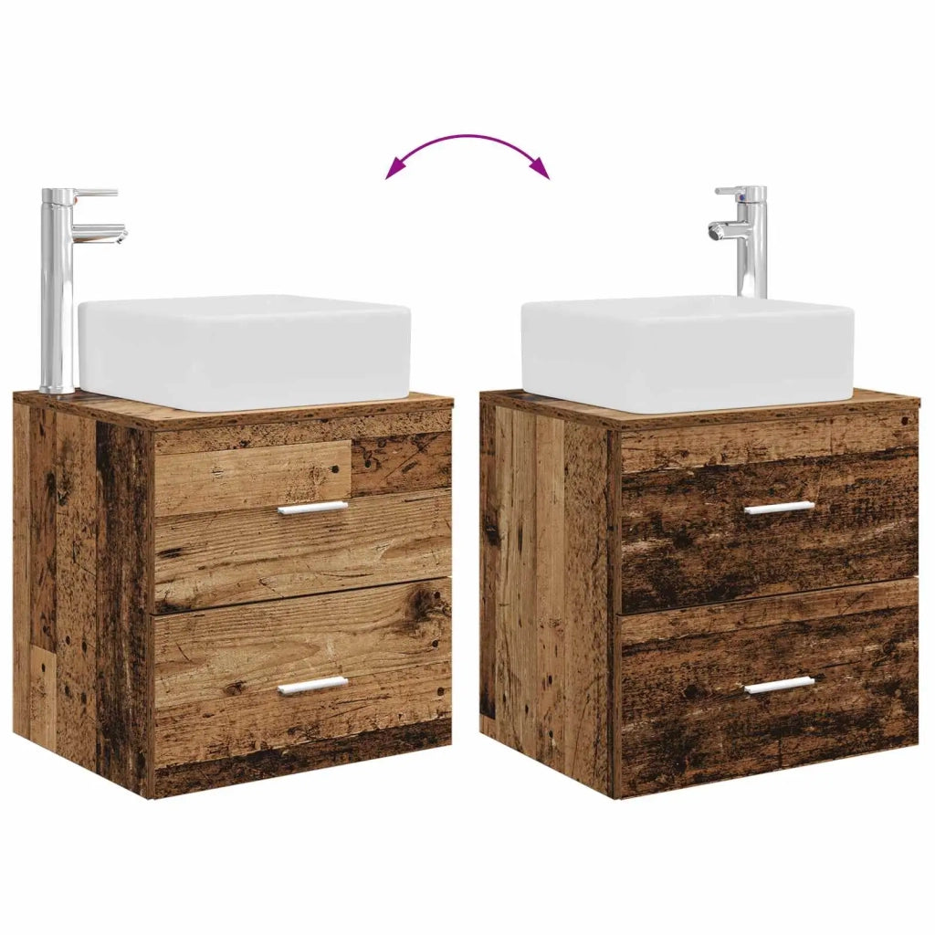 Set di mobili per il bagno 2 pz Legno antico 3403982