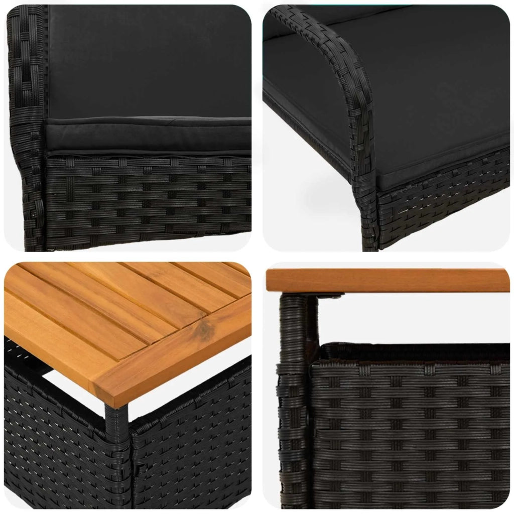 Set da giardino Nero polyrattan 42025102