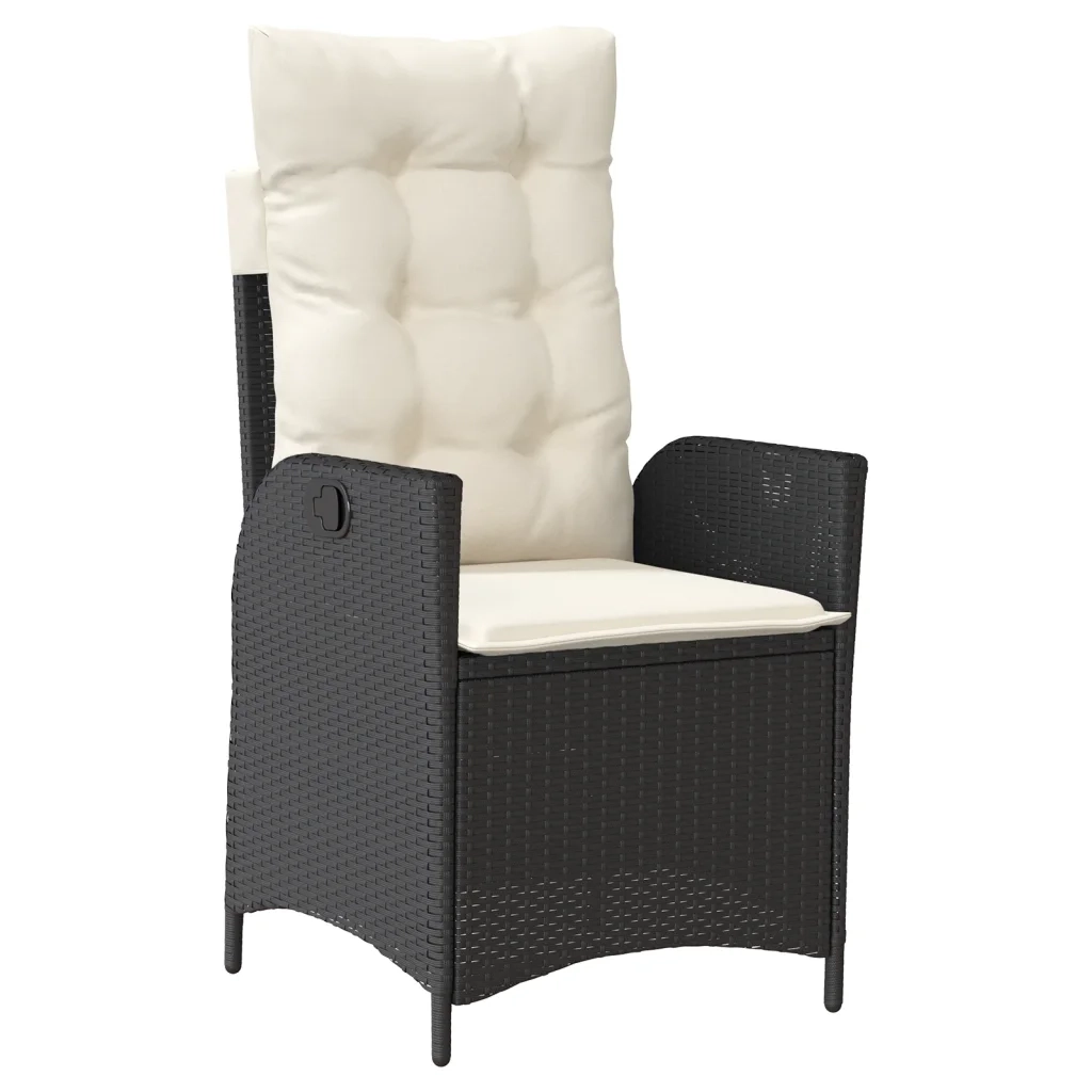 Set da Bistrò 3 pz con Cuscini Nero in Polyrattan 365272