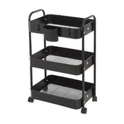 Carrello multiuso in metallo nero con portata 5 kg per ripiano