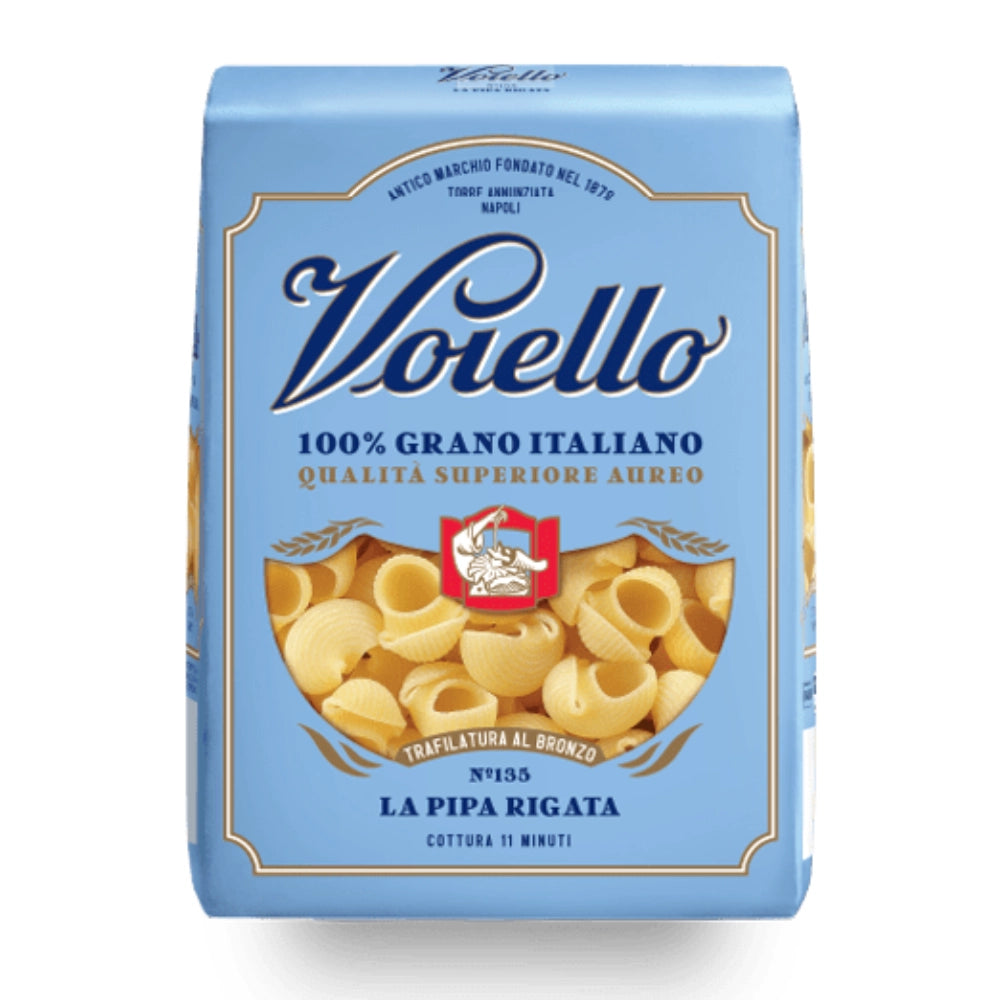 Voiello la pipa rigata n. 135 pasta trafilata al bronzo confezione da 500 grammi